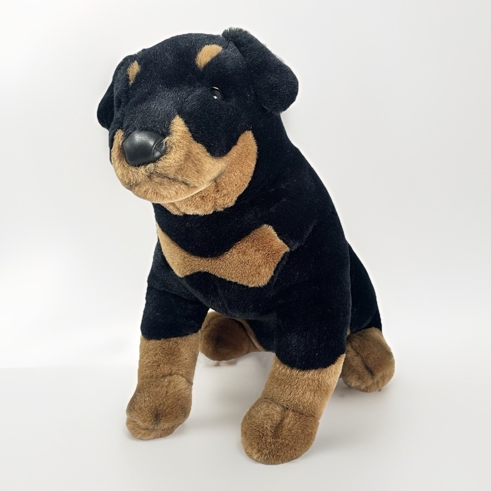 Vintage Douglas Cuddle Toys T-Bone Rottweiler Plush 12" Sitting Dog Korea